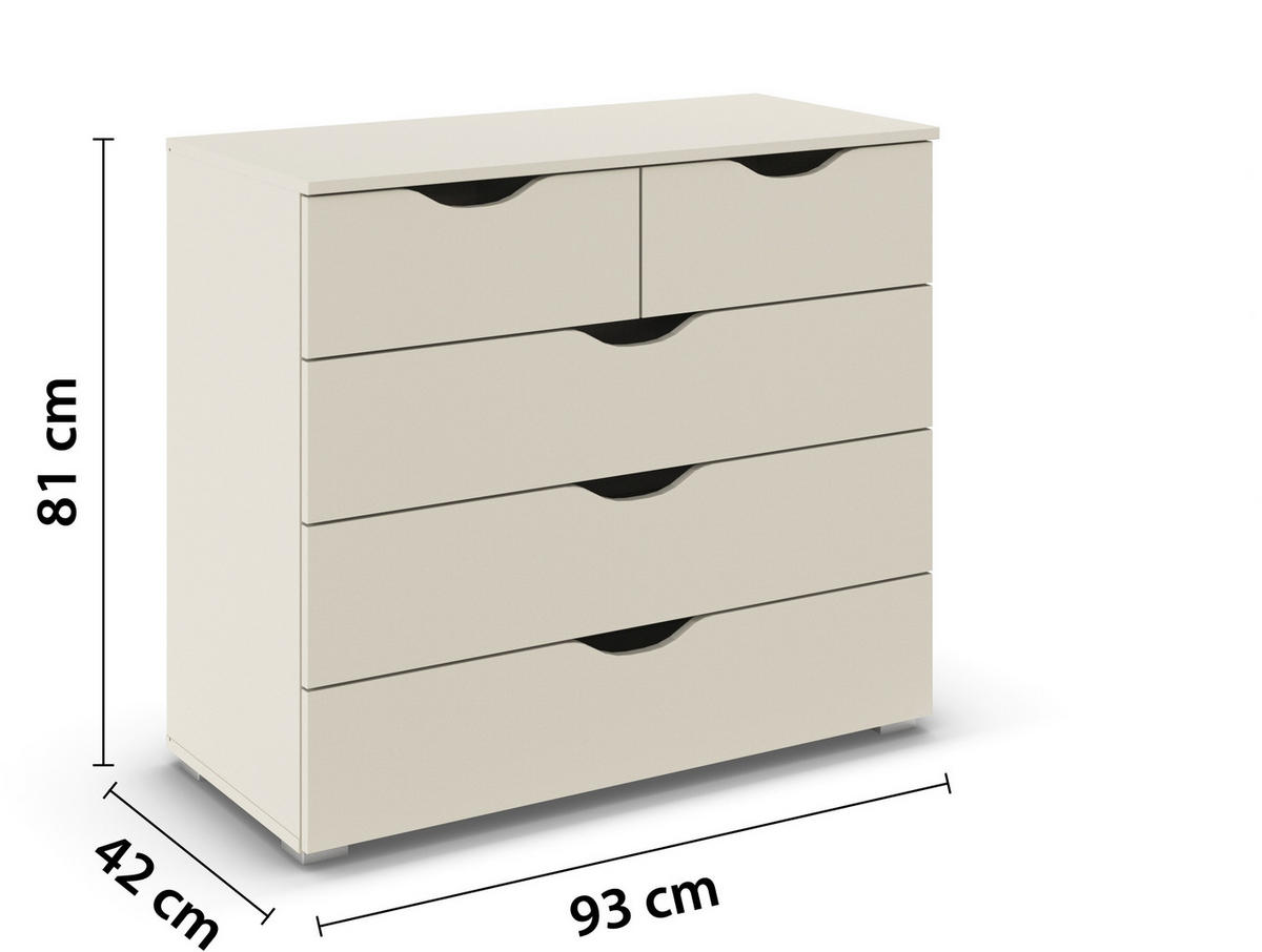 KOMMODE 93/81/42 cm  in Champagner  - Champagner/Silberfarben, Basics, Holzwerkstoff (93/81/42cm) - Boxxx