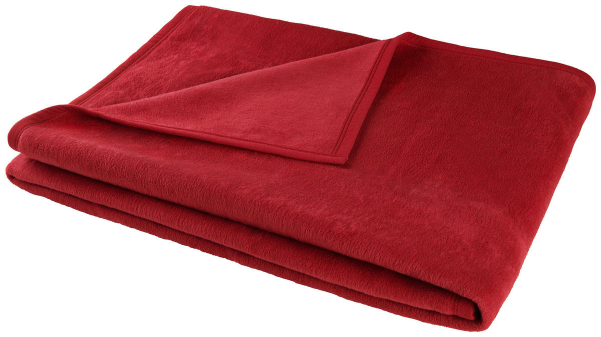 PLÉD 150/200 cm  - sötétvörös, Basics, textil (150/200cm) - Novel