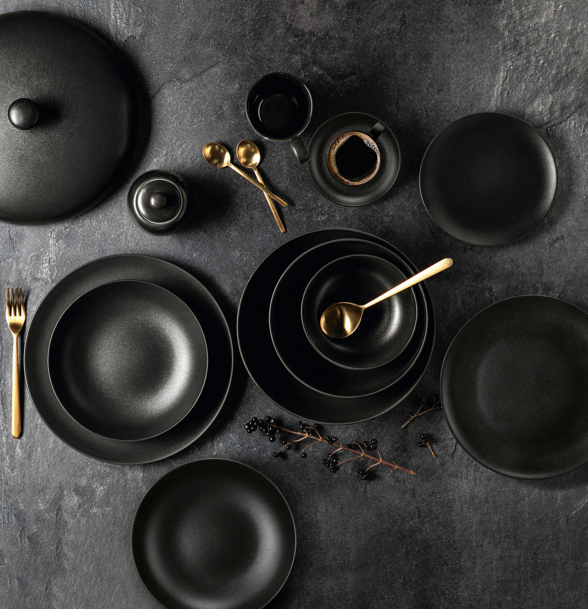 FARFURIE ADÂNCĂ 21 cm  - negru, Basics, ceramică (21cm) - Seltmann Weiden
