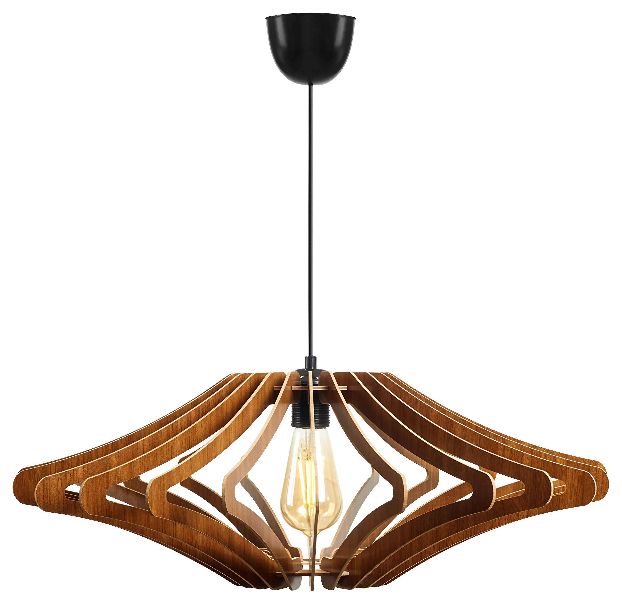 HÄNGELEUCHTE 47/55 cm   - Beige, Design, Holzwerkstoff (47/55cm) - P & B