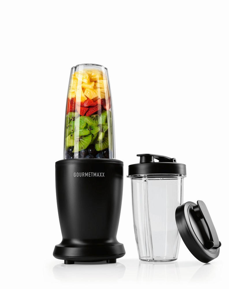 SMOOTHIE MAKER GOURMETmaxx  - Transparent/Schwarz, Basics, Kunststoff/Metall (11,5/11,5/31,8cm) - GOURMETMAXX
