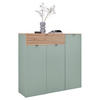 SCHUHSCHRANK  in 136/125/41 cm  - Schwarz/Eiche Artisan, Modern, Holzwerkstoff/Metall (136/125/41cm) - Voleo