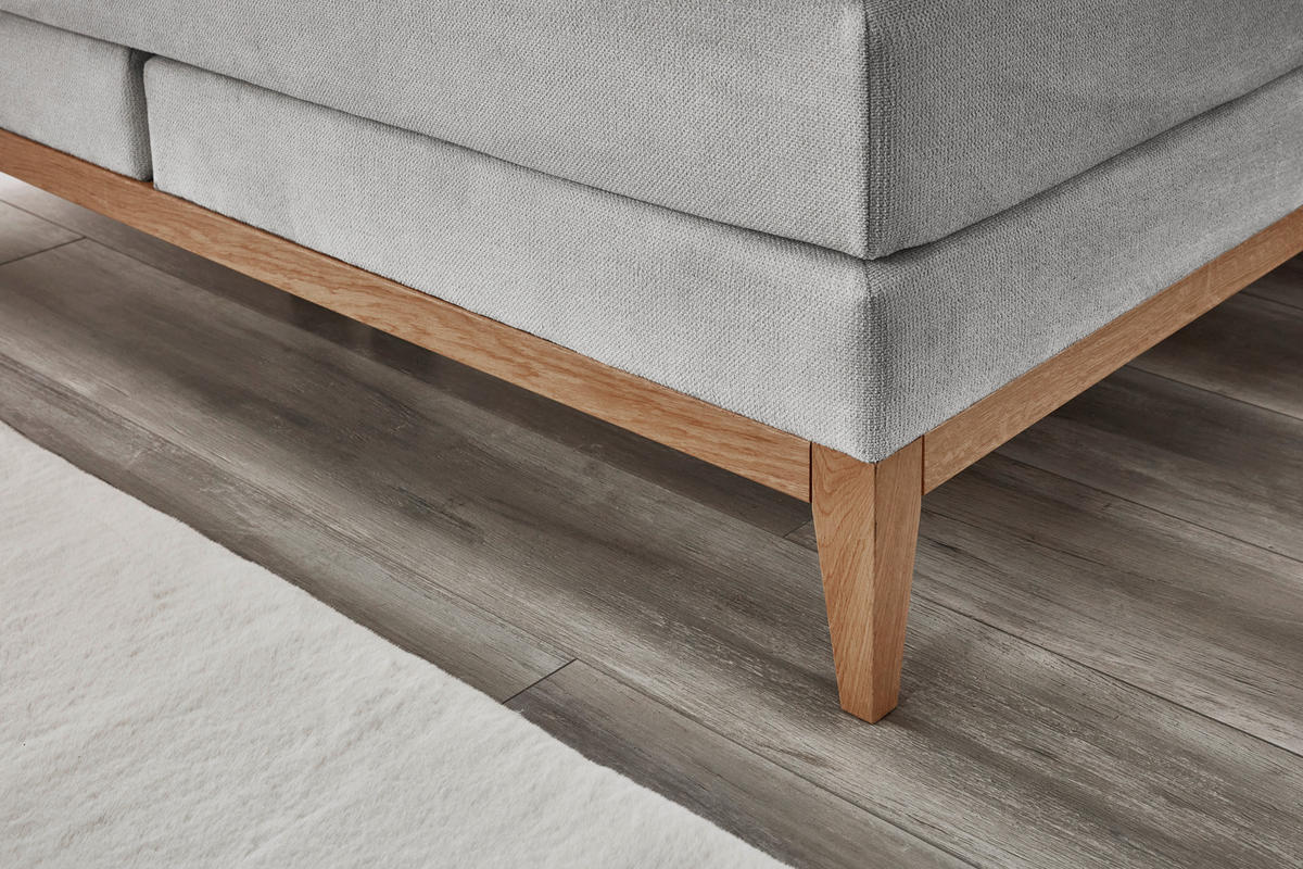 BOXSPRINGBETT 180/200 cm  in Hellgrau  - Eichefarben/Hellgrau, Konventionell, Holz/Textil (180/200cm) - Carryhome