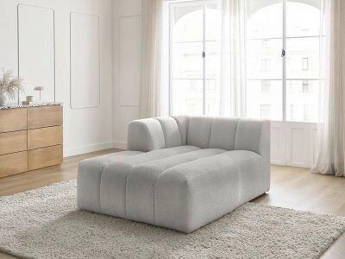 SOFAELEMENT ANNECY Bouclé Hellgrau  - Hellgrau/Schwarz, MODERN, Kunststoff/Textil (120/72/170cm)
