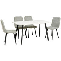 TISCHGRUPPE   - Hellgrau/Weiß, KONVENTIONELL, Textil/Metall (140/46/75/88/80/57cm) - MID.YOU