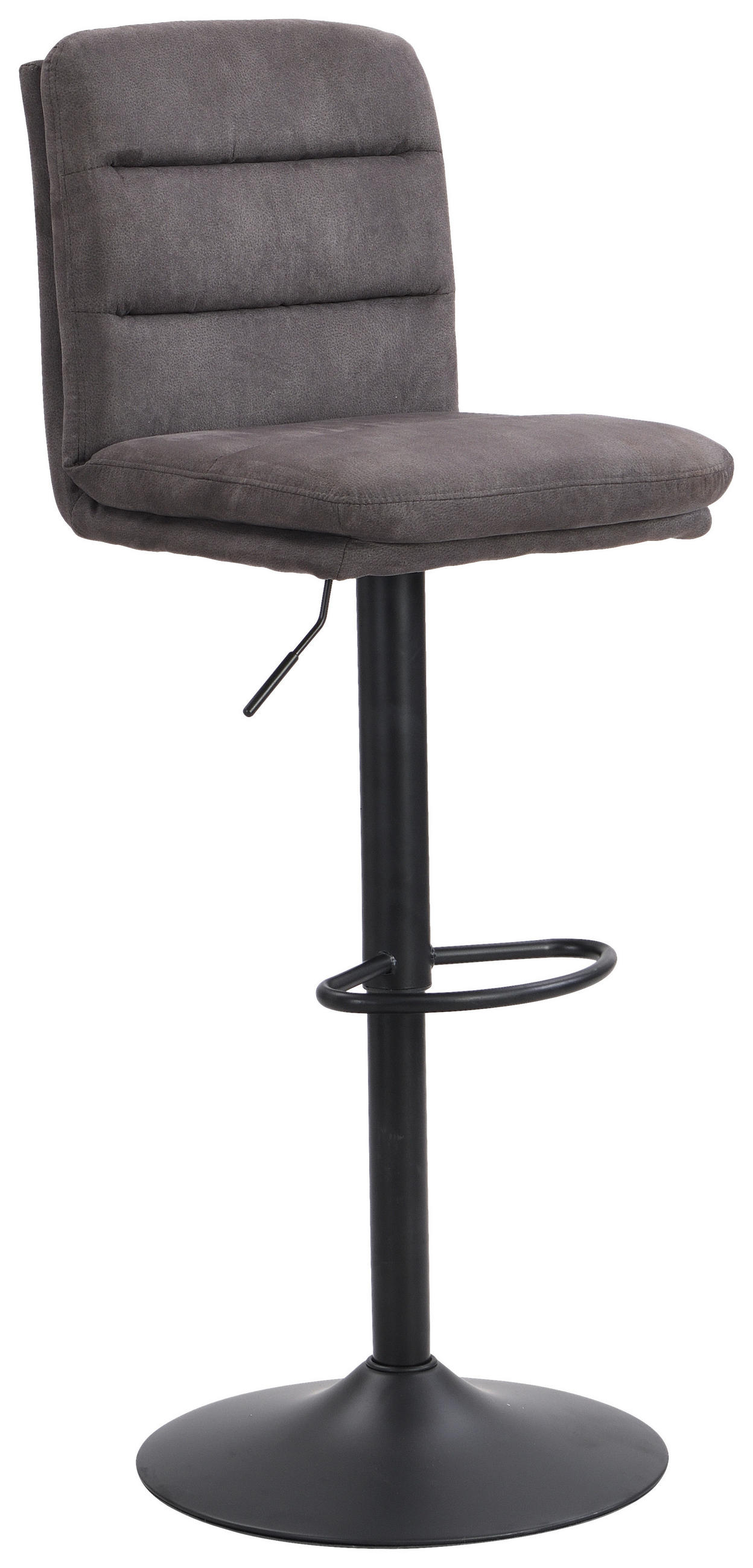 BARHOCKER in Metall, Textil Grau  - Schwarz/Grau, MODERN, Textil/Metall (42/97-118/52cm) - MID.YOU
