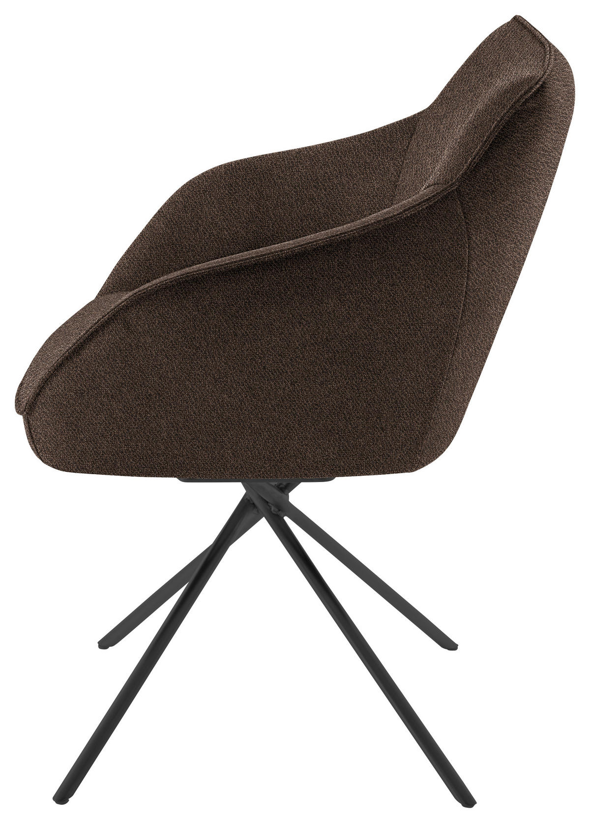 ARMLEHNSTUHL  in Nickel Flachgewebe  - Schwarz/Braun, Design, Textil/Metall (60/84/67cm) - Koinor