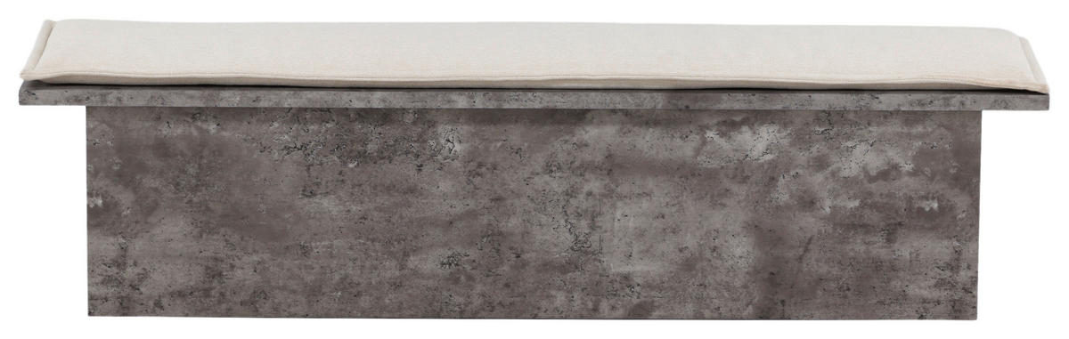 SITZBANK 160/45/40 cm Textilgeflecht Grau, Weiß furniert  - Weiß/Grau, Design, Textil (160/45/40cm) - Livetastic