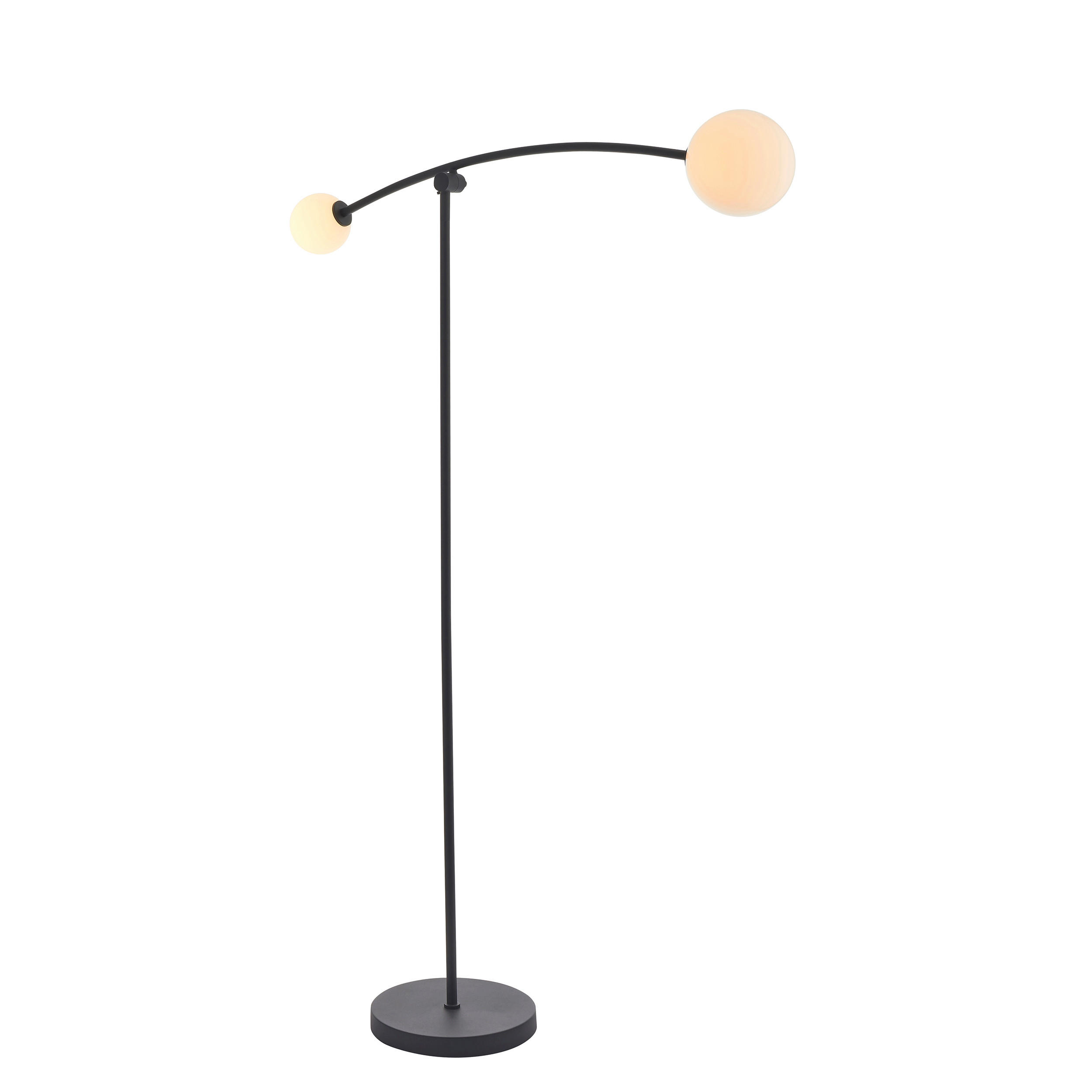 BOGENLEUCHTE 26/89,5/165 cm    - Goldfarben/Opal, Design, Glas/Metall (26/89,5/165cm) - ENDON