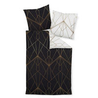 WENDEBETTWÄSCHE J.D. Makosatin 200/200 cm  - Schwarz/Weiß, Design, Textil (200/200cm) - Janine