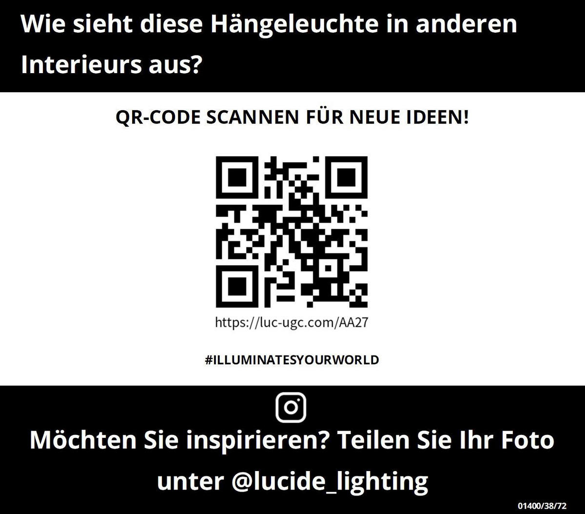 HÄNGELEUCHTE 38/38/185 cm    - Lifestyle, Holzwerkstoff (38/38/185cm) - Lucide