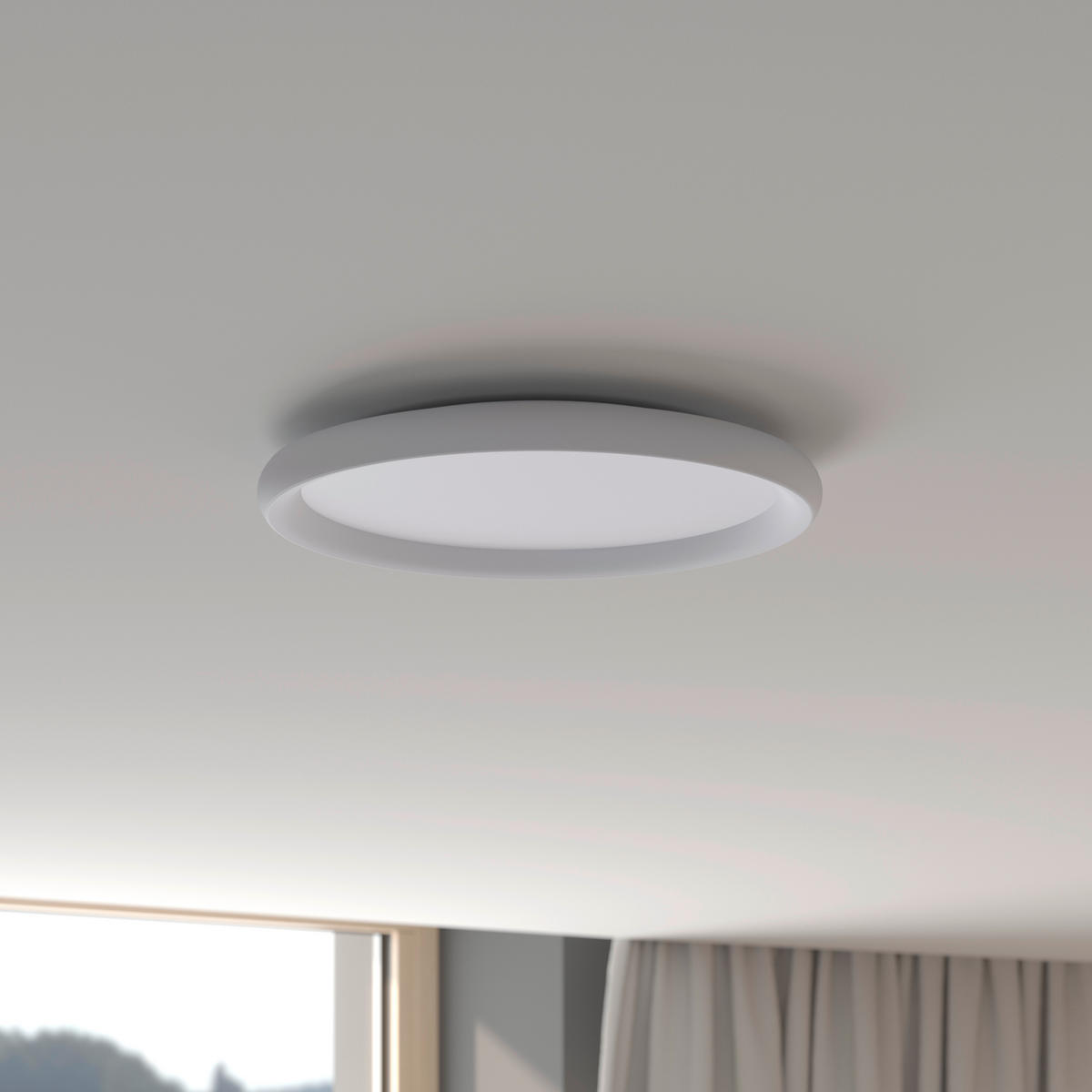 STROPNÉ LED SVIETIDLO, 30/3,5 cm  - biela, Basics, plast (30/3,5cm) - Novel