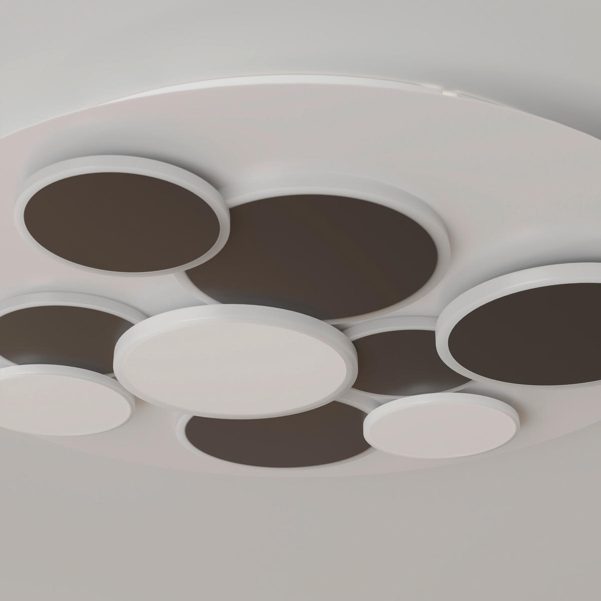 STROPNÍ LED SVÍTIDLO, 46,8/6 cm  - bílá/černá, Trend, kov/plast (46,8/6cm) - Novel
