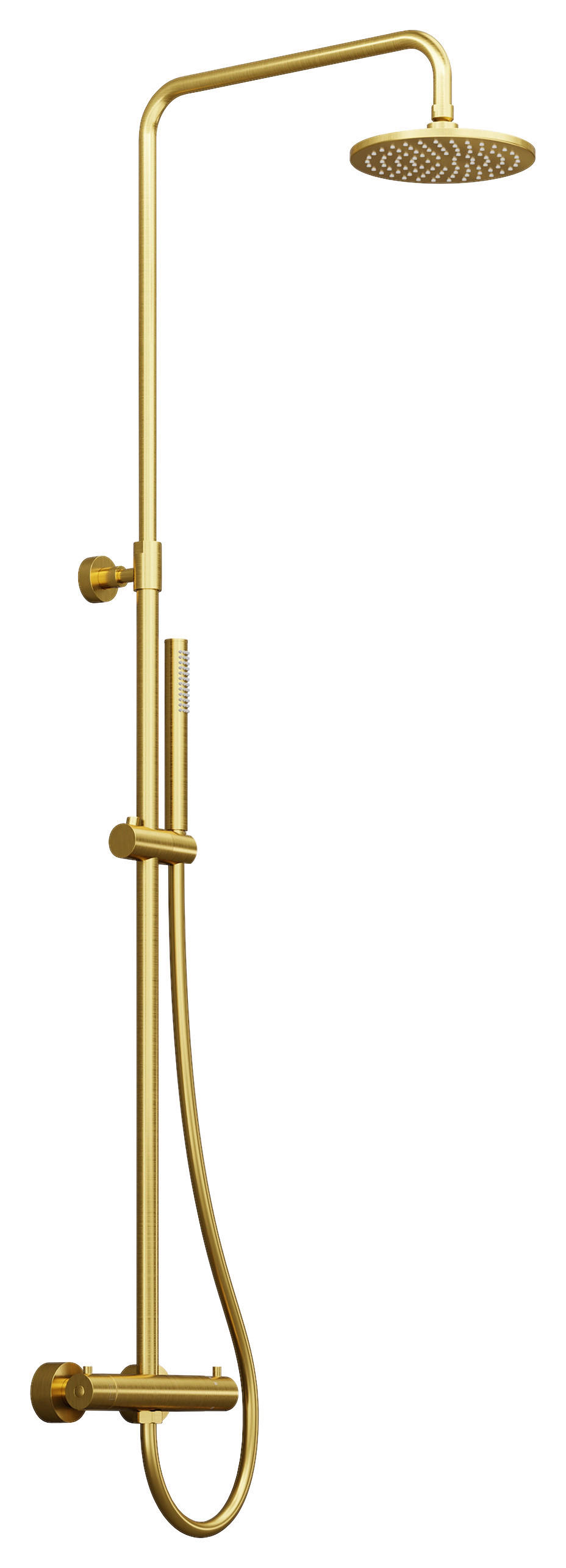 ÜBERKOPFBRAUSESET  - Goldfarben, MODERN, Metall (26,4/100-146/56,5cm)