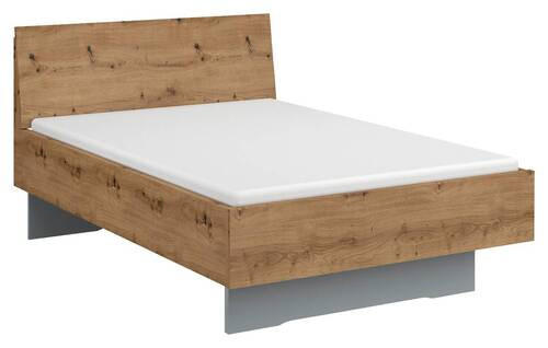 BETT 120/200 cm Grau, Eichefarben  - Eichefarben/Grau, Trend (120/200cm) - Stylife