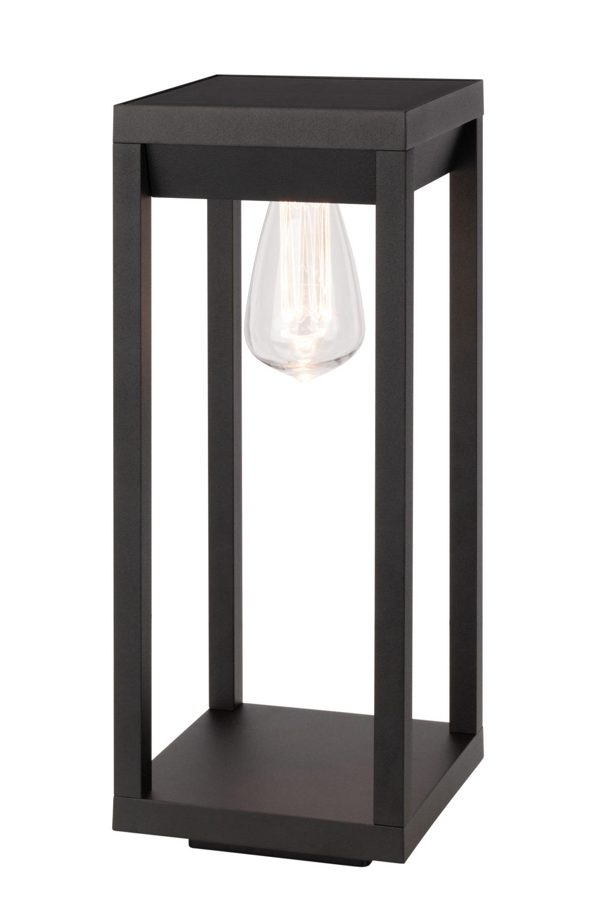 SOLÁRNÍ SVÍTIDLO, 15/15/40 cm - černá/průhledné, Basics, kov/plast (15/15/40cm) - Ambia Garden