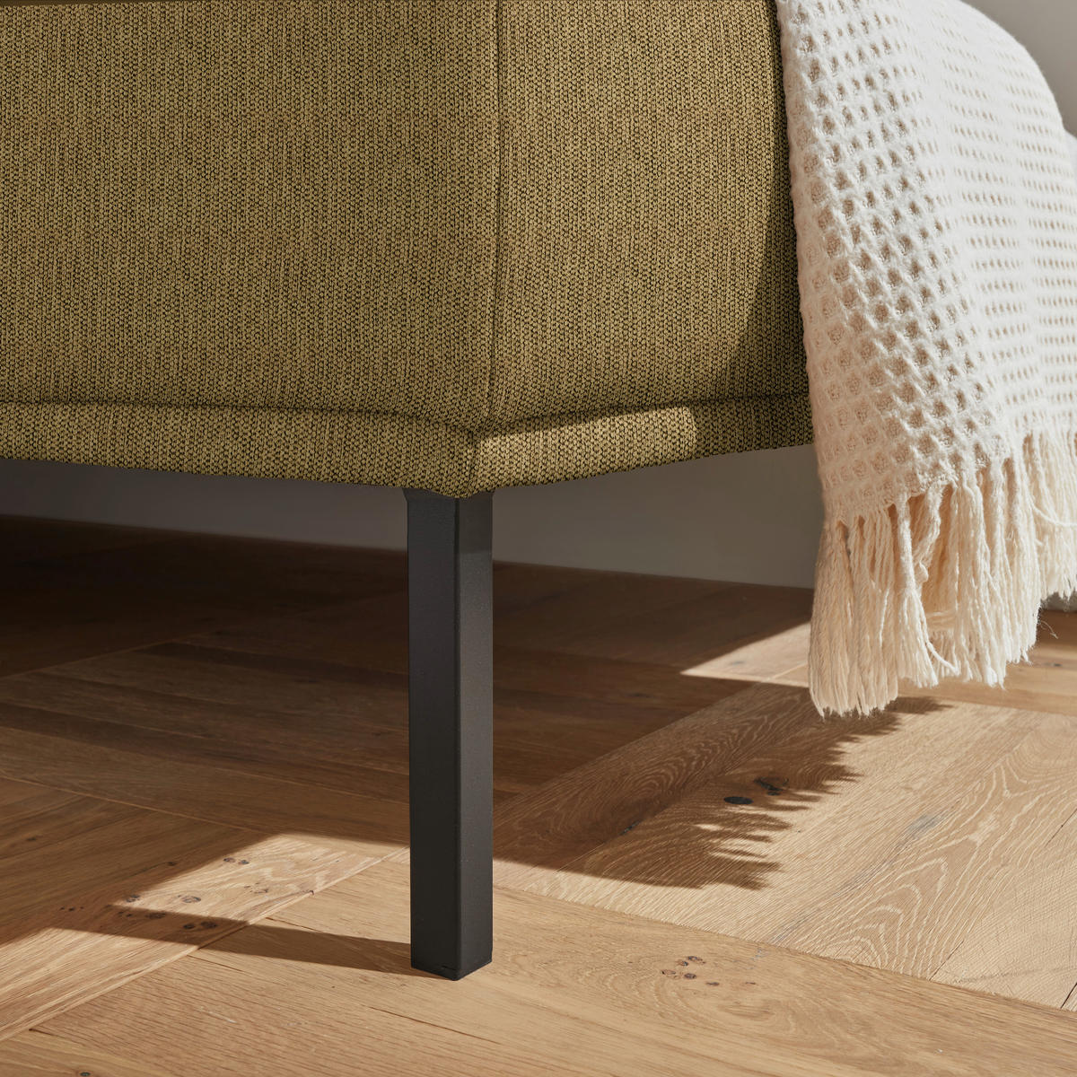 ECKSOFA  in Flachgewebe Messingfarben  308/270 cm  - Messingfarben/Schwarz, Design, Textil/Metall (308/270cm) - Pure Home Lifestyle