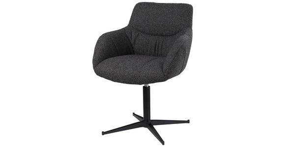 ARMLEHNSTUHL in Eisen Webstoff - Schwarz/Braun, Design, Textil/Metall (63/85/66cm) - Novel