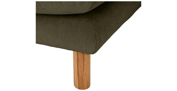 ECKSOFA Dunkelgrün Chenille Rückenkissen, Rücken echt  - Dunkelgrün/Buchefarben, KONVENTIONELL, Holz/Textil (162/276cm) - Carryhome