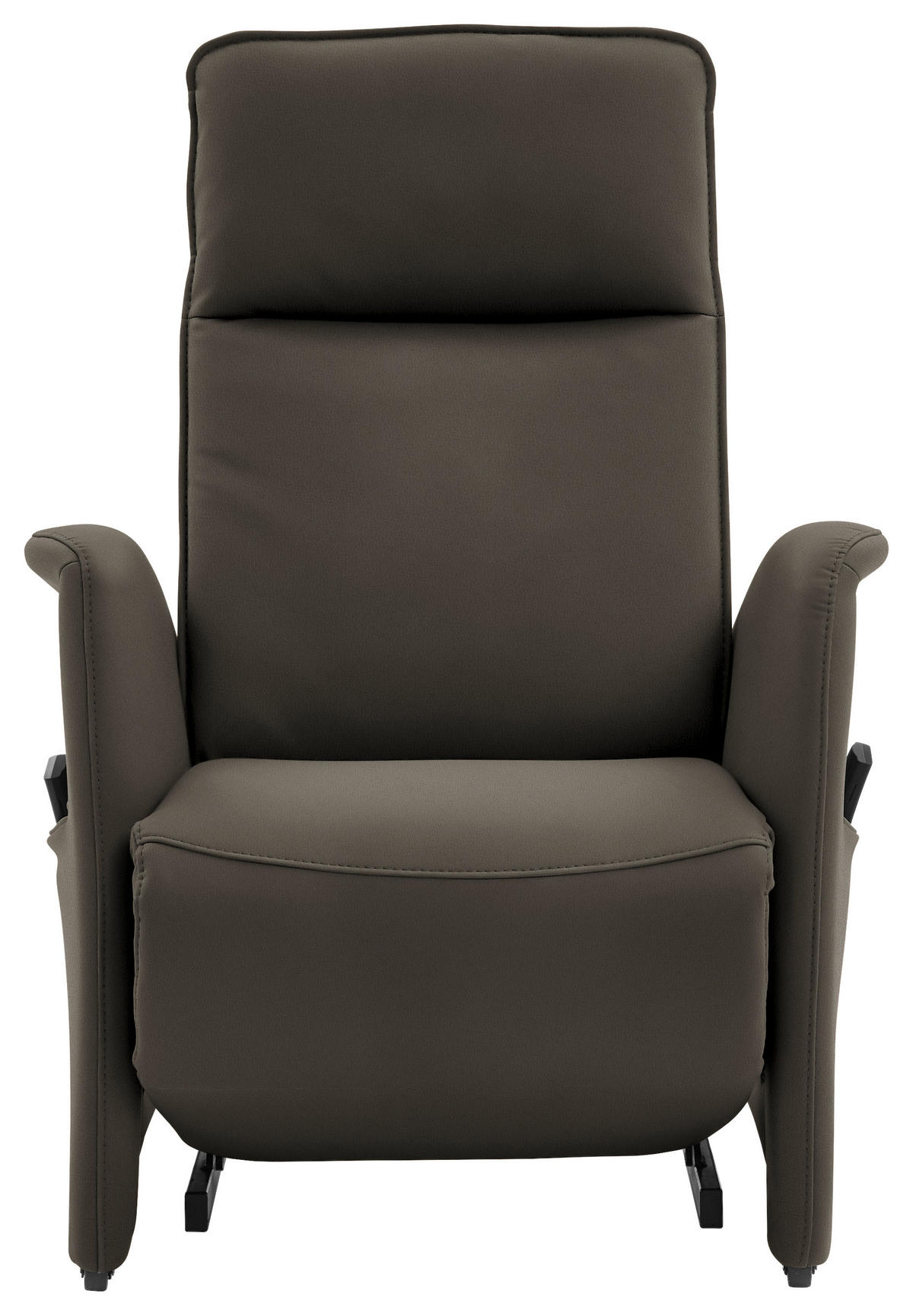 FERNSEHSESSEL in Graubraun  - Graubraun/Schwarz, Design, Leder/Kunststoff (79/114/87-176cm) - Valdera