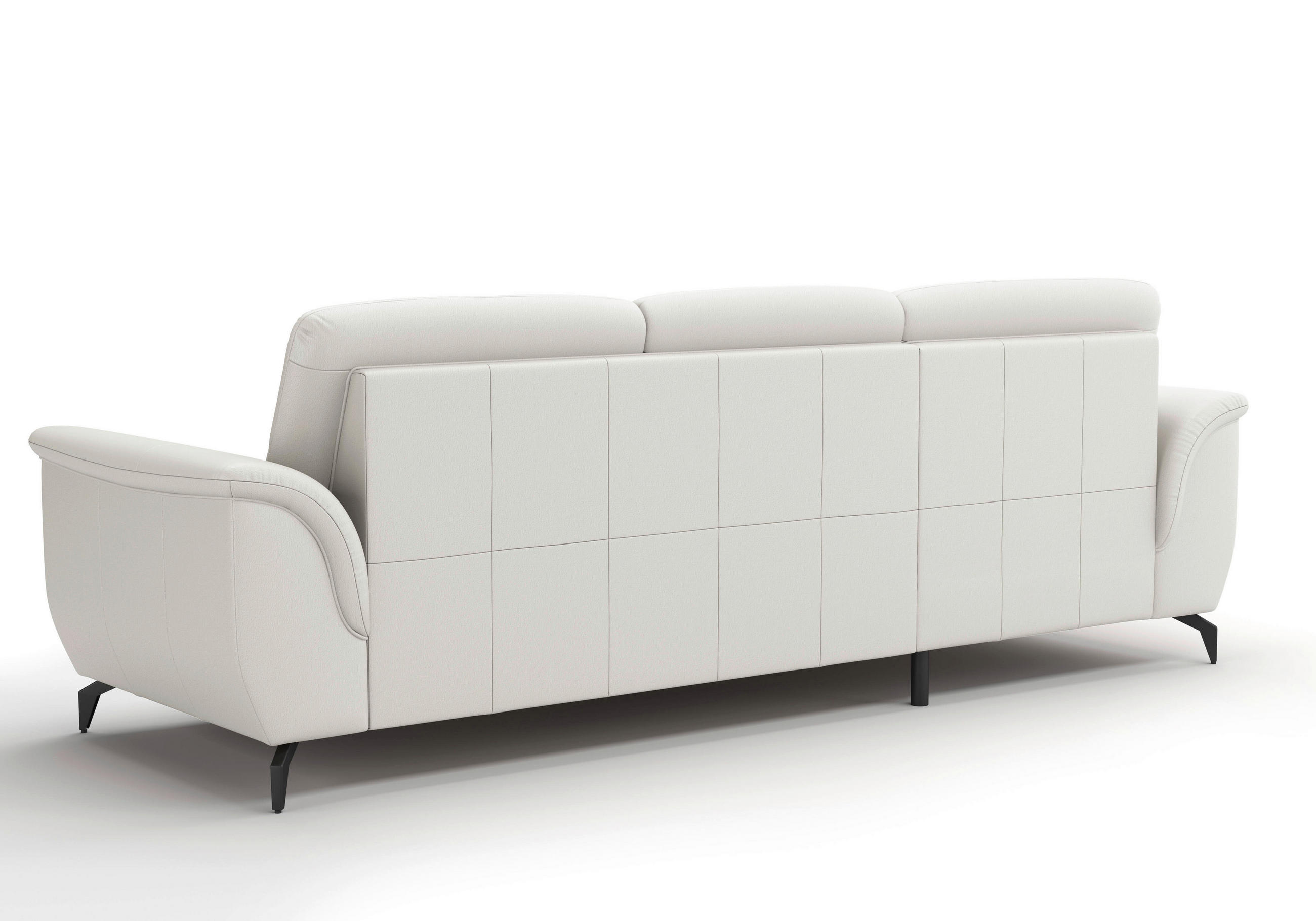 Thumbnail - Sit & More Ecksofa Zora E, Weiß, Leder, Echtleder, Nappaleder, 4,5-Sitzer, Ottomane links, L-Form, 262x164 cm, Goldenes ...