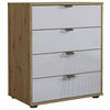 KOMMODE  in 40/70/43 cm  - Schieferfarben/Eiche Bianco, KONVENTIONELL, Glas/Holzwerkstoff (40/70/43cm) - Dieter Knoll