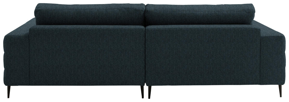 ECKSOFA in Flachgewebe Petrol  - Petrol/Schwarz, Design, Textil/Metall (177/253cm) - Dieter Knoll