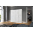 DREHTÜRENSCHRANK  in Weiß  - Chromfarben/Weiß, Design, Holzwerkstoff (203/236/59cm) - Carryhome