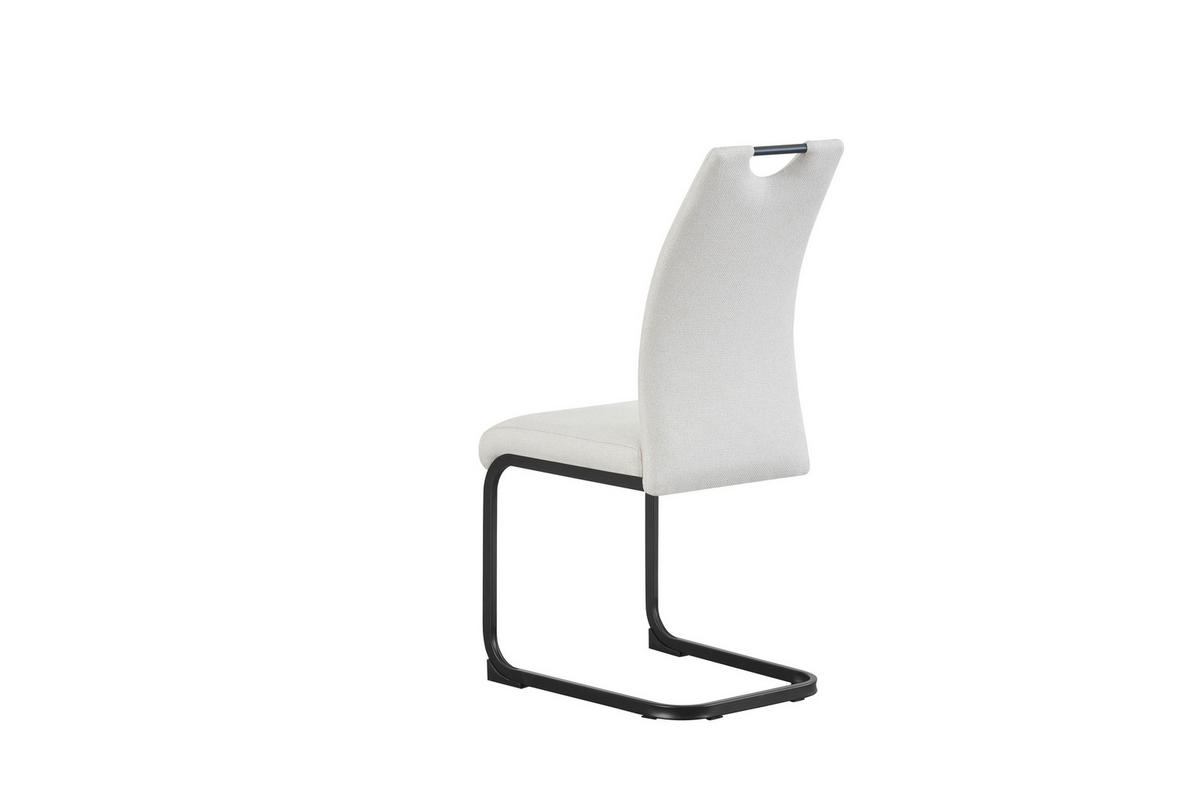 SCHWINGSTUHL-SET 2 Stück  in Webstoff  - Creme/Schwarz, MODERN, Textil/Metall (43/98/59cm) - MID.YOU