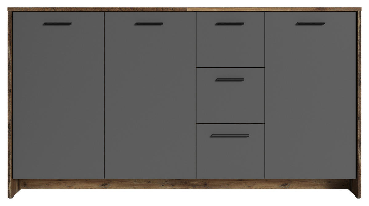SIDEBOARD Ben  in 153/83/35 cm  - Anthrazit/Eiche Artisan, MODERN, Holzwerkstoff/Kunststoff (153/83/35cm) - MID.YOU