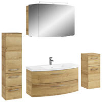 BADEZIMMER 5-teilig  in 161 cm  - Chromfarben/Eichefarben, KONVENTIONELL, Glas/Holzwerkstoff (161cm) - Pelipal