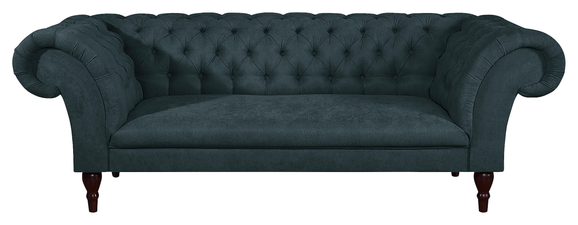 3-SITZER-SOFA Mikrofaser Dunkelgrau  - Dunkelgrau/Braun, Design, Holz/Textil (232/79/97cm) - Livetastic