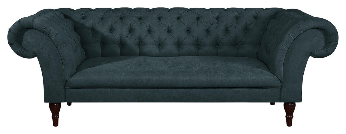 3-SITZER-SOFA Mikrofaser Dunkelgrau  - Dunkelgrau/Braun, Design, Holz/Textil (232/79/97cm) - Livetastic