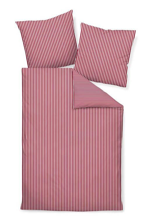 WENDEBETTWÄSCHE Giorgio Makosatin 135/200 cm  - Weiß/Dunkelrot, KONVENTIONELL, Textil (135/200cm) - Janine
