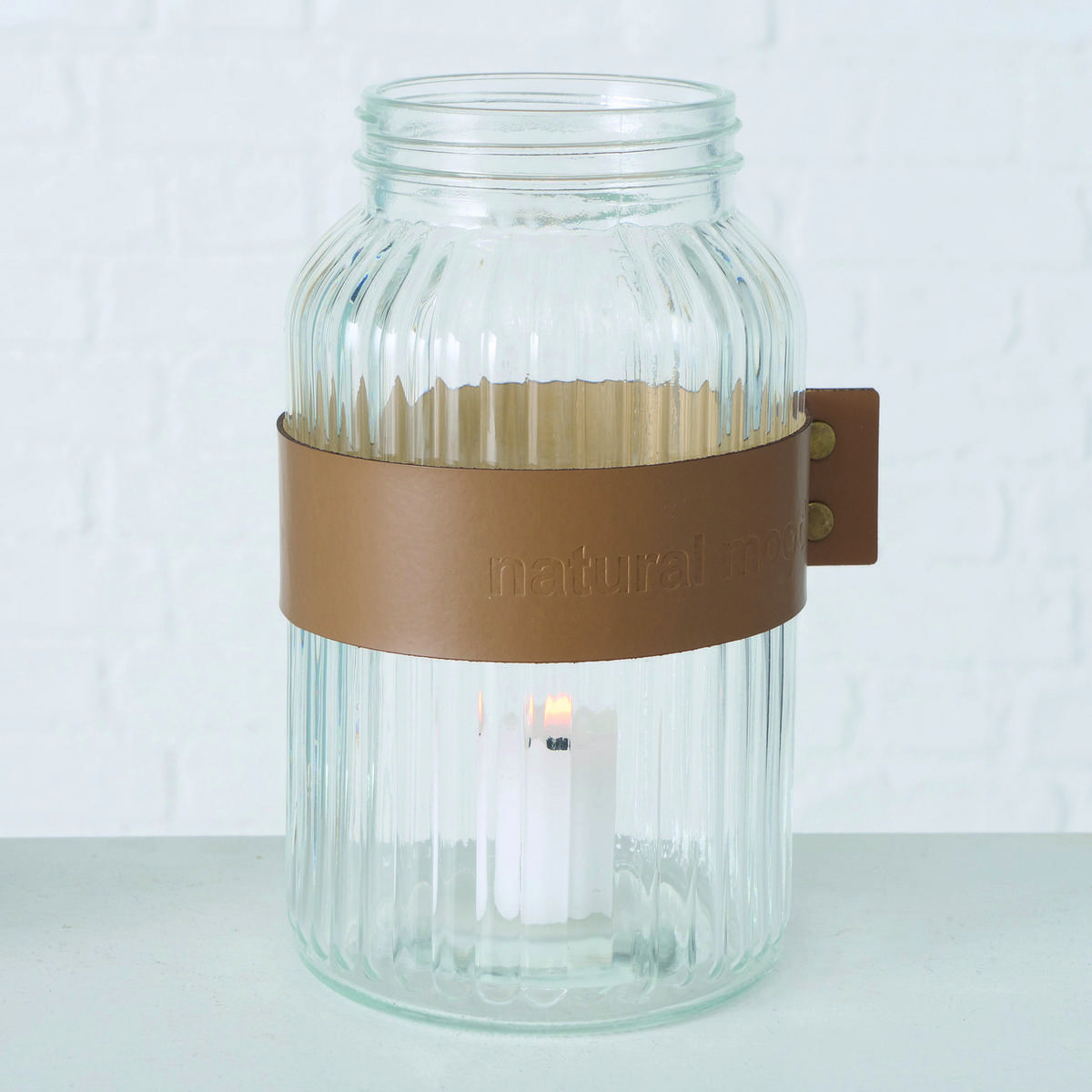 WINDLICHT Braun, Transparent 11/19 cm  - Transparent/Braun, Basics, Glas/Kunststoff (11/19cm)
