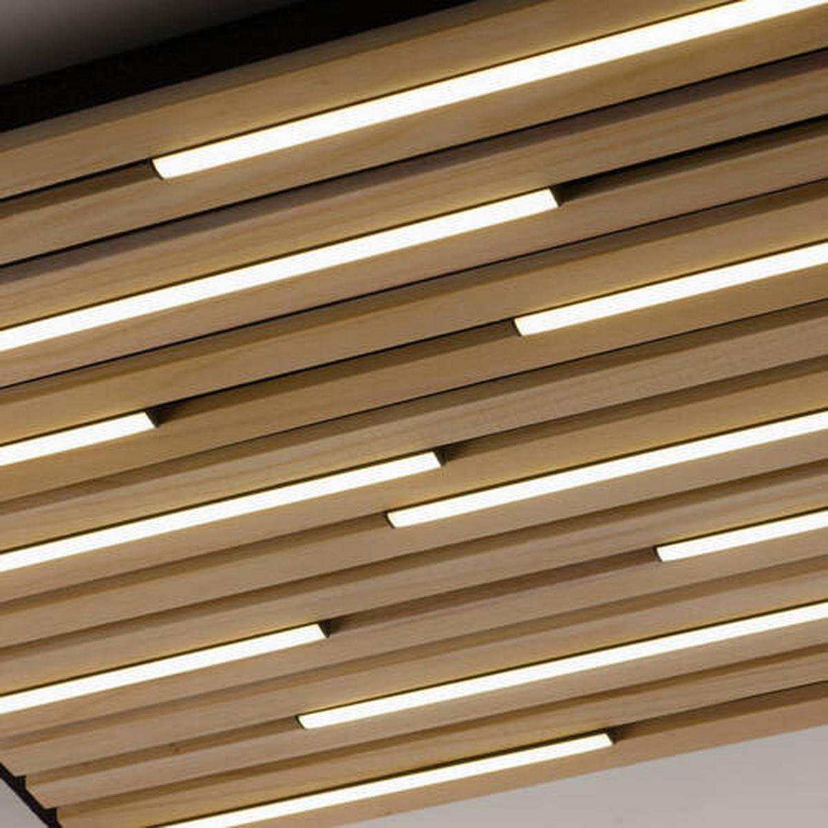 LED-DECKENLEUCHTE 62/62/6 cm    - Eichefarben, Natur, Holz/Metall (62/62/6cm) - Paul Neuhaus