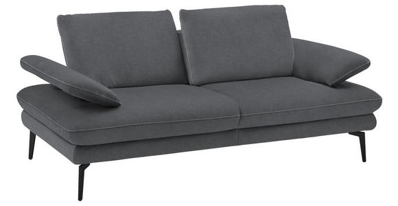 2,5-SITZER in Velours Silberfarben - Beige/Silberfarben, Design, Textil/Metall (196/89/104cm) - Dieter Knoll