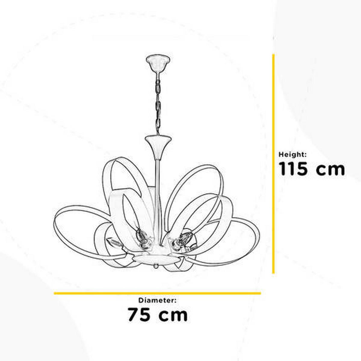 LUSTER, 75/115 cm  - biela, Design, kov (75/115cm)