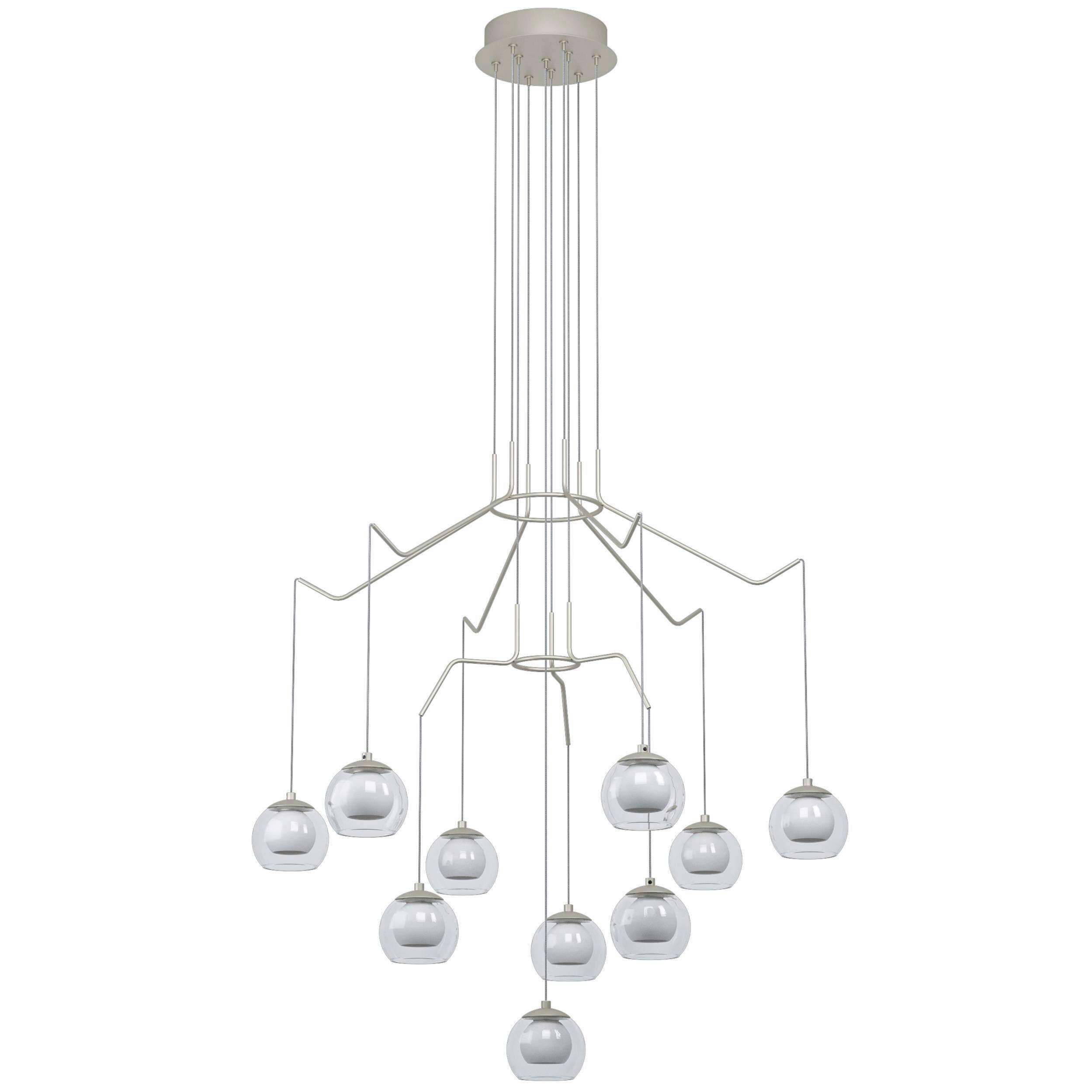 HÄNGELEUCHTE 67/166 cm  - Champagner/Weiß, Design, Glas/Metall (67/166cm) - Eglo