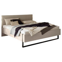 BETT 180/200 cm,  in Kaschmir, gepolstertes Kopfteil,  - Kaschmir/Schwarz, KONVENTIONELL, Textil/Metall (180/200cm) - Xora