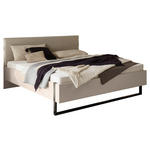 BETT 180/200 cm,  in Kaschmir, gepolstertes Kopfteil,  - Kaschmir/Schwarz, KONVENTIONELL, Textil/Metall (180/200cm) - Xora