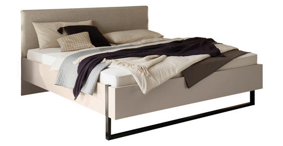 BETT 180/200 cm  in Kaschmir  - Kaschmir/Schwarz, KONVENTIONELL, Holzwerkstoff/Textil (180/200cm) - Xora