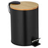 TRETEIMER TORTONA 3 L  - Schwarz, Basics, Naturmaterialien/Kunststoff (17/23,5/21cm) - Wenko