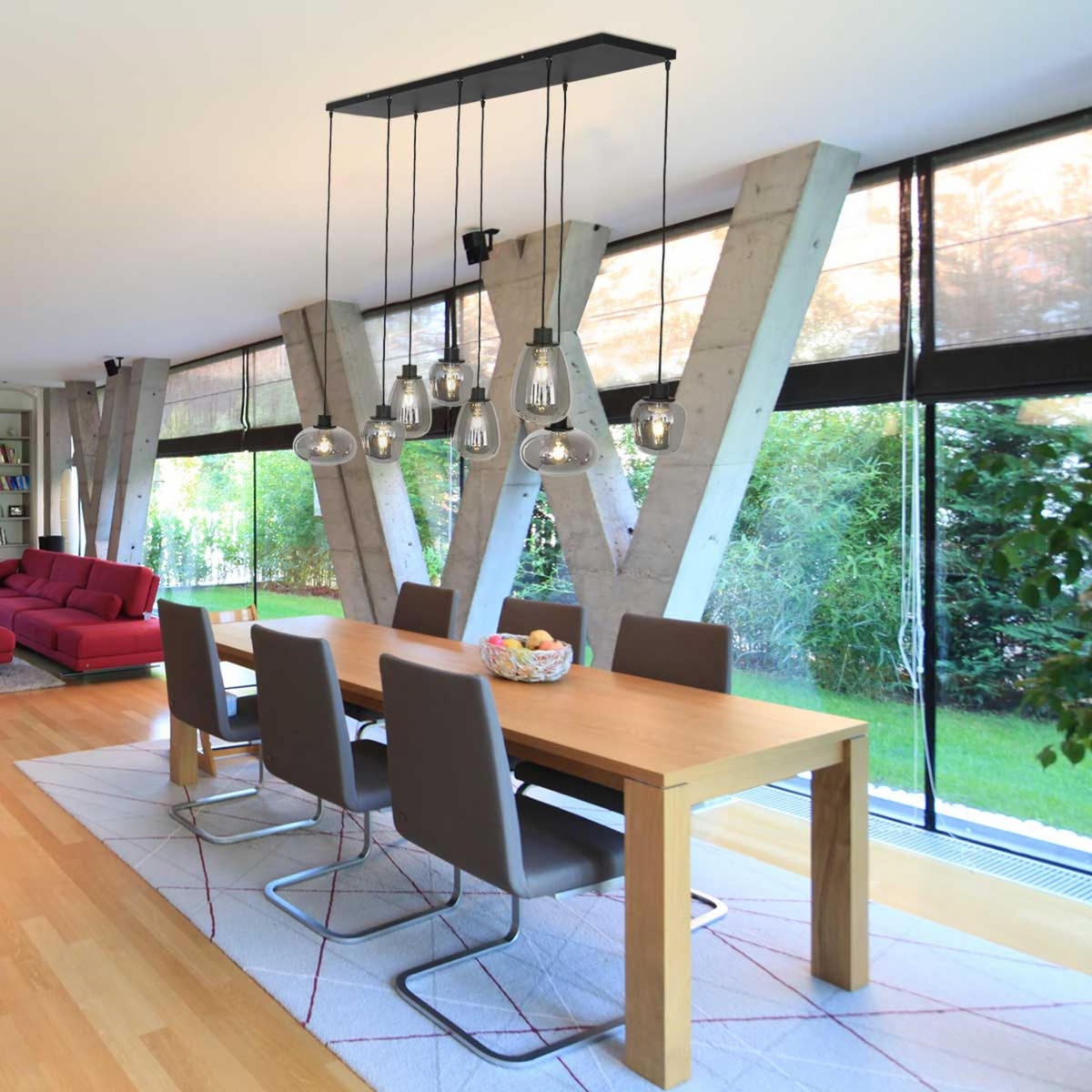 PENDELLEUCHTE  30/20-180/145 cm   - Schwarz, Trend, Glas/Metall (30/20-180/145cm)
