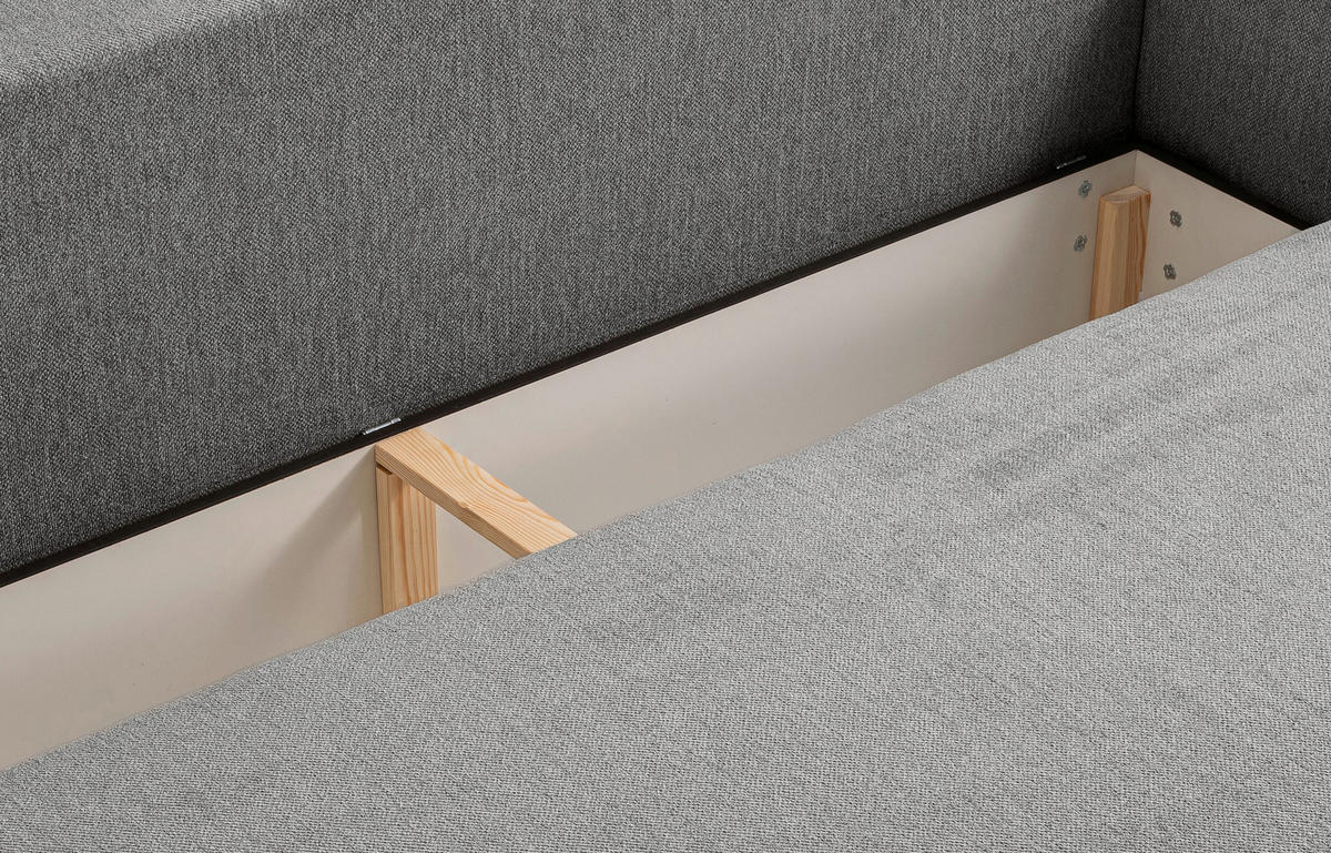 SCHLAFSOFA DIANA  mit Liegefunktion Struktur Grau  - Schwarz/Grau, Basics, Kunststoff/Textil (231/93/108cm) - MID.YOU