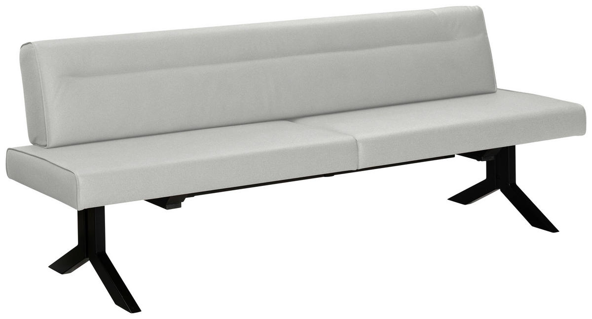 SITZBANK Metall, Textil Beige  - Beige/Schwarz, Konventionell, Textil/Metall (220/87/70cm) - Moderano