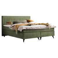 BOXSPRINGBETT 180/200 cm  in Grün  - Schwarz/Grün, Basics, Textil/Metall (180/200cm) - Boxxx