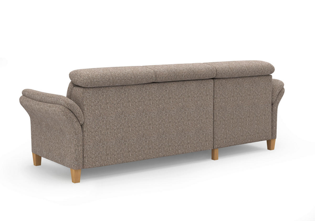ECKSOFA GLENDALE E Cappuccino Chenille  - Eichefarben/Cappuccino, KONVENTIONELL, Holz/Textil (166/253cm) - Sit & More