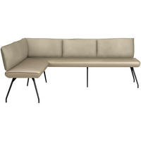 ECKBANK 155/215 cm Mikrofaser Beige   - Beige/Anthrazit, Design, Textil/Metall (155/215cm) - Moderano