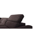 ECKSOFA Dunkelbraun Velours Bettkasten, Schlaffunktion, Rücken echt, Kopfteilverstellung, Liegefläche im Originalstoff  - Dunkelbraun/Schwarz, KONVENTIONELL, Textil/Metall (217/255cm) - Carryhome